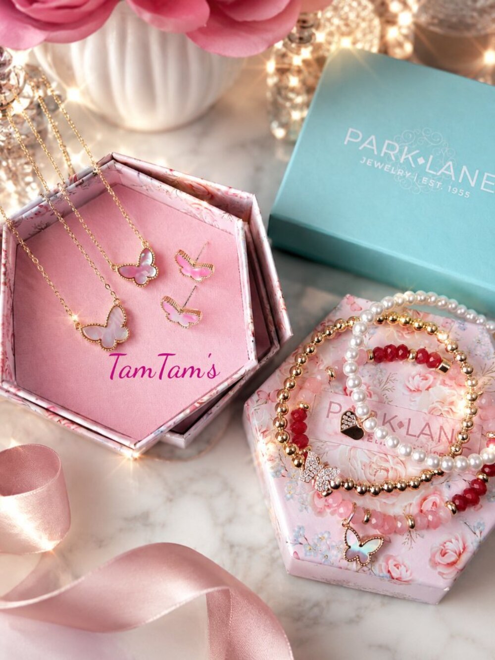 Park Lane Rosabelle Necklace Bracelet Earring Set in a Beautiful Box